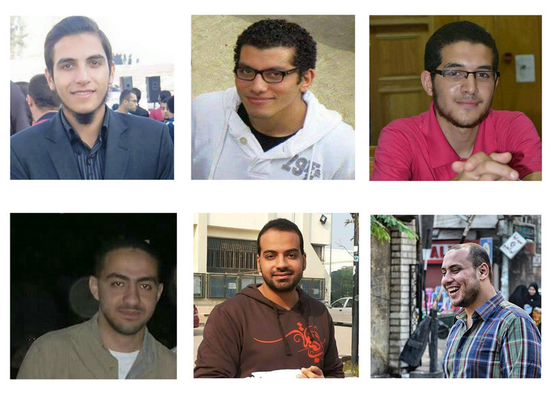 من اليسار إلى اليمين: خالد عسكر، أحمد مشالي، محمود وهبة، عبد الرحمن عطية، إبراهيم عزب، باسم الخريبي - صورة خاصة