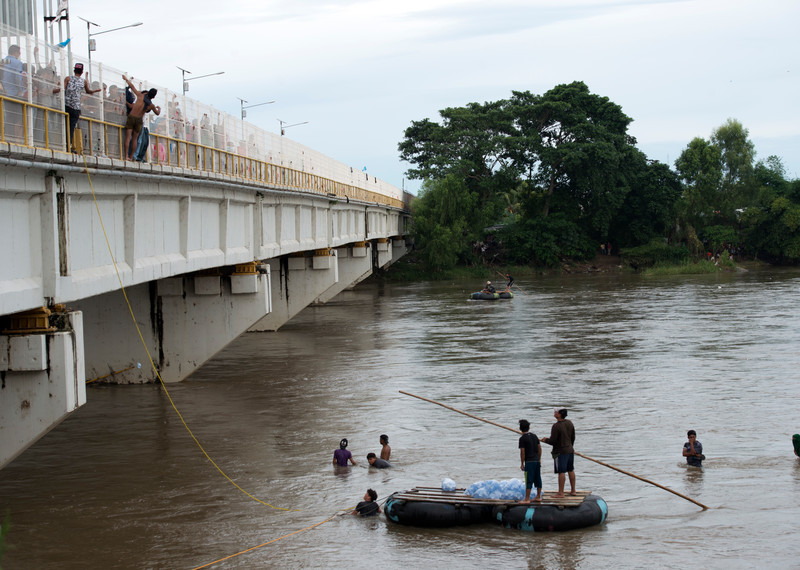 Migrant caravan in the southern border of Mexico, 2018