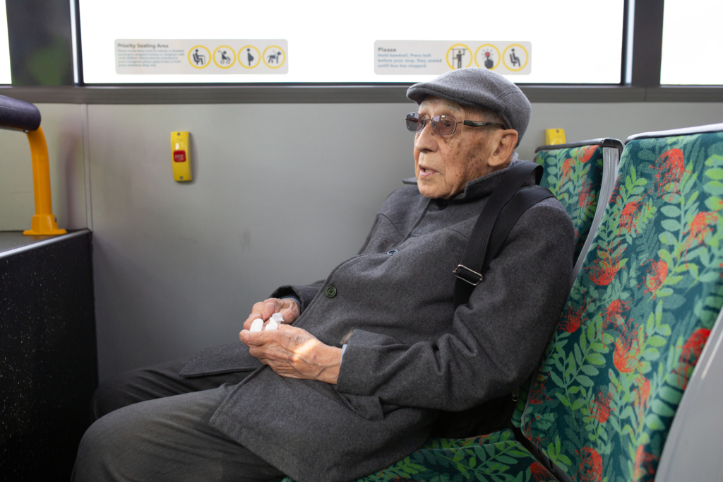 John Sato took four buses to protest the horrific attacks in Christchurch, New Zealand. Credit: Blair Millar/Amnesty International.