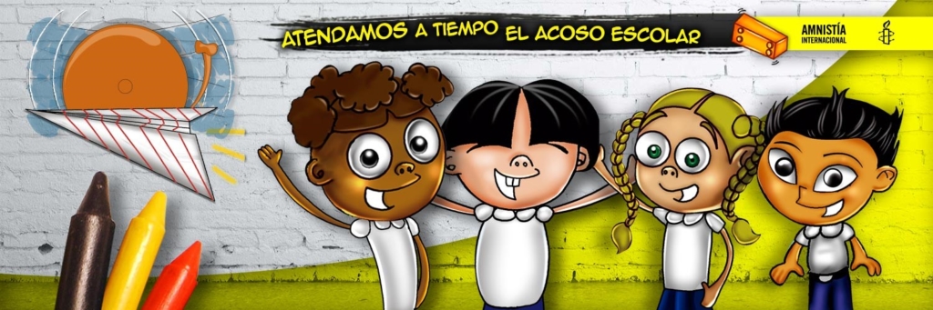 ‘Atendamos a tiempo el acoso escolar’ (‘It’s time to pay attention to bullying’) – a comic strip image created to enable children speak out about bullying, Santiago de León de Caracas and Luisa Goiticoa, Caracas, Venezuela, May 2015 © Amnesty International Venezuela