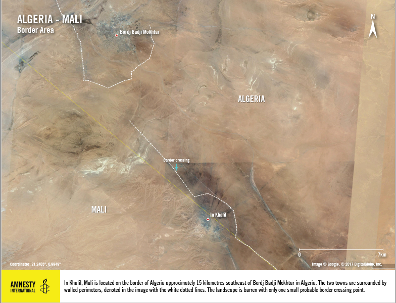 Algeria - Mali border map