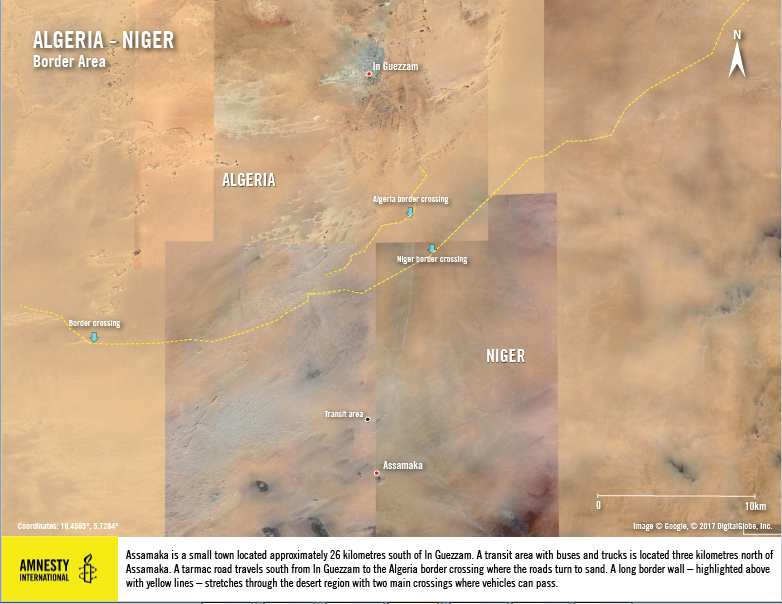 Map of Algeria Niger border