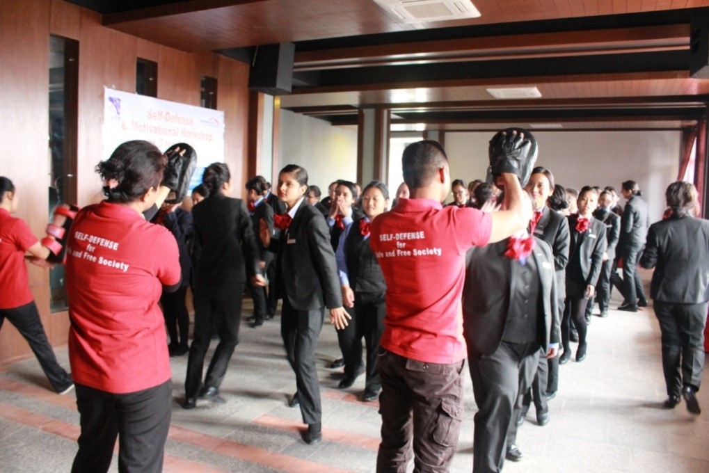 One of the self-defence classes Rashmila runs