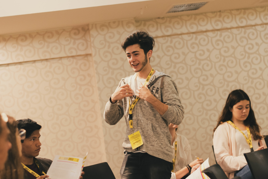 Joaco Herrero talks during a Sexual and Reproductive Rights workshop. © Demian Marchi