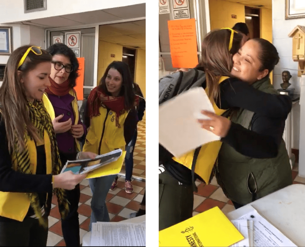 Solidarity handover to the migrant shelter coordinator in Ciudad Juarez, Mexico. © Margaret Huang