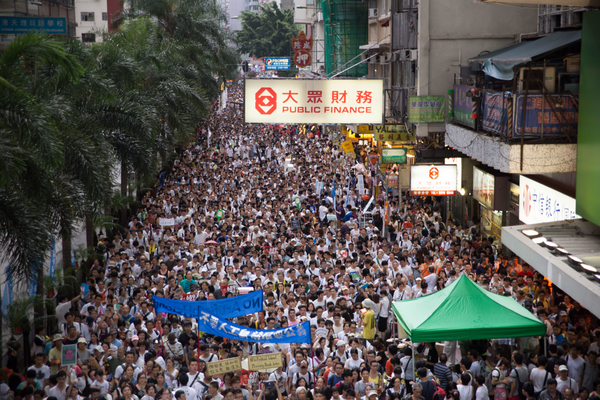 Hong Kong pro-democracy march, 1 July 2014. Credit: Amnesty International