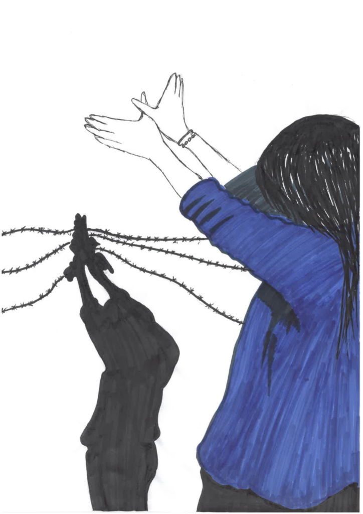 Hand drawn image created as part of the Write for Rights campaign by a student in Slovenia