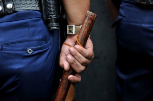 A police truncheon like the one used to beat Alfreda