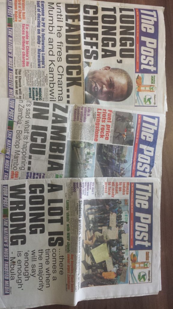 Zambia Closure of independent newspaper a ploy to crackdown on freedom of the press