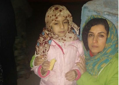 Mohanna, Hamed Ahmadi's daughter, and Narges Mohammadi, a renowned human rights defender ©Private.