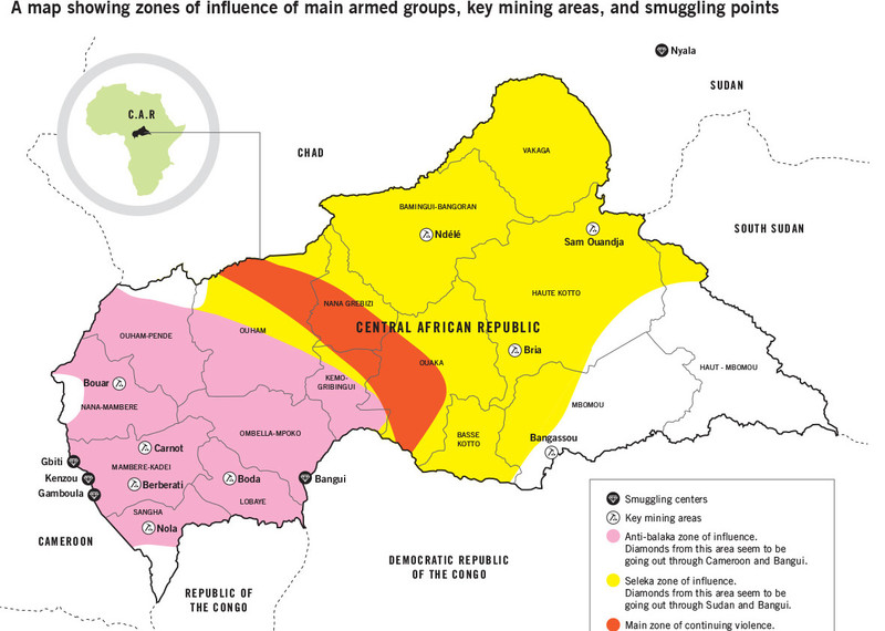 Armed groups' zones of influence in CAR