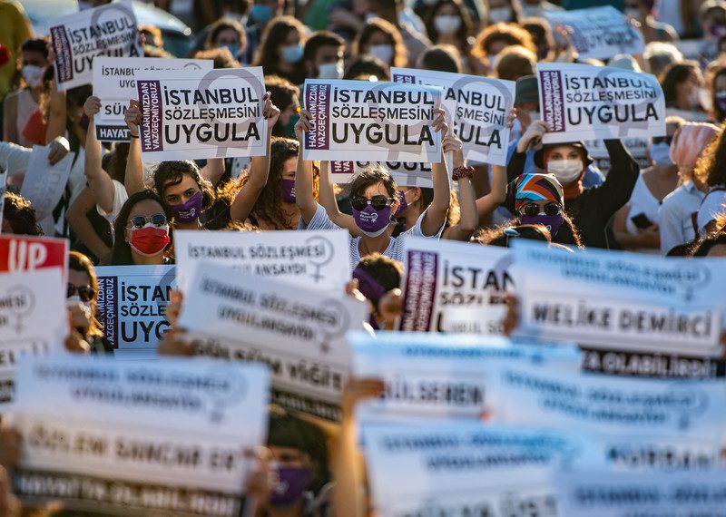 Demonstration for a better implementation of the Istanbul Convention - © AFP via Getty Images