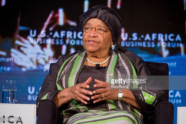 Ellen Johnson Sirleaf, Liberia's president, speaks during the U.S.-Africa Business Forum in New York, U.S.