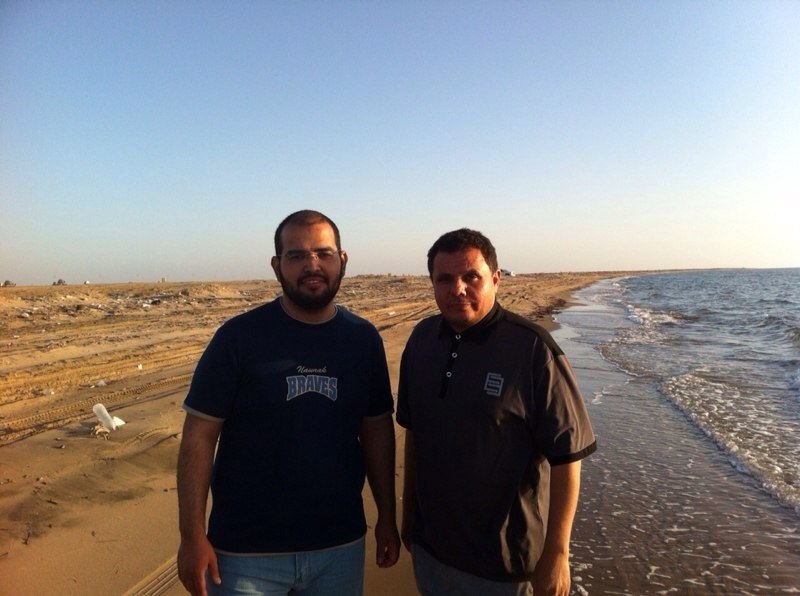 Abdulaziz and Issa on the beach