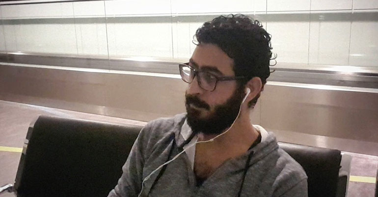 Hassan al Kontar, a Syrian man stuck at KL airport in Malaysia