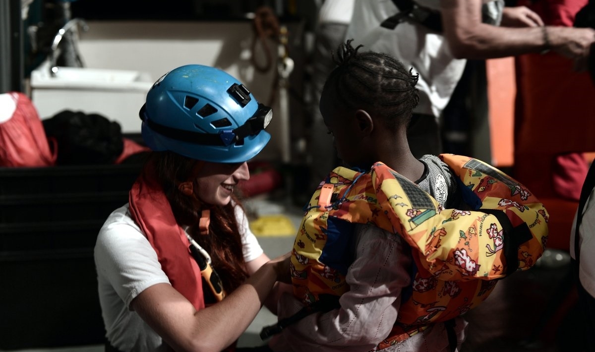 Young girl rescued during a diplomatic standoff in the Mediterranean Sea.