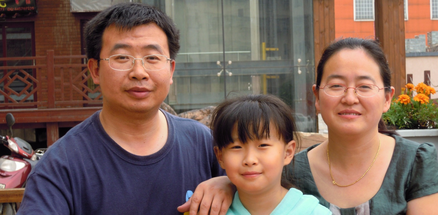 Chinese human rights lawyer Jiang Tianyong with his wife Jin Bianling and daughter. Jiang was sentenced to two years in jail on 21 November 2017.