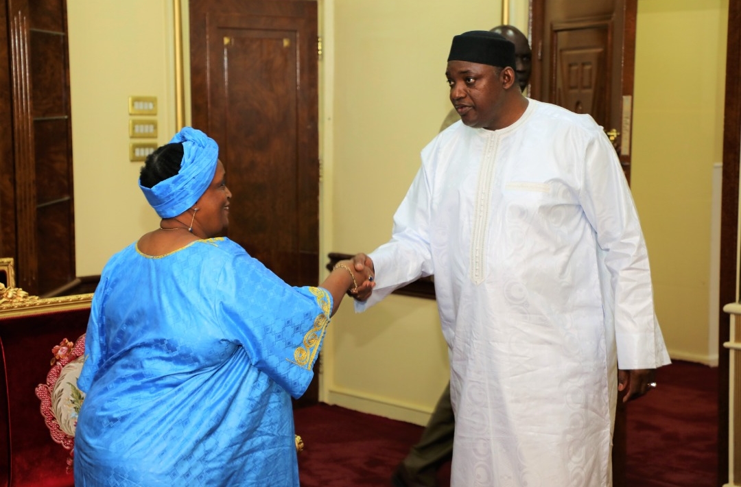 Marie-Evelyne Petrus Barry, Amnesty International’s West and Central Africa Director meets President Adama Barrow of the Gambia