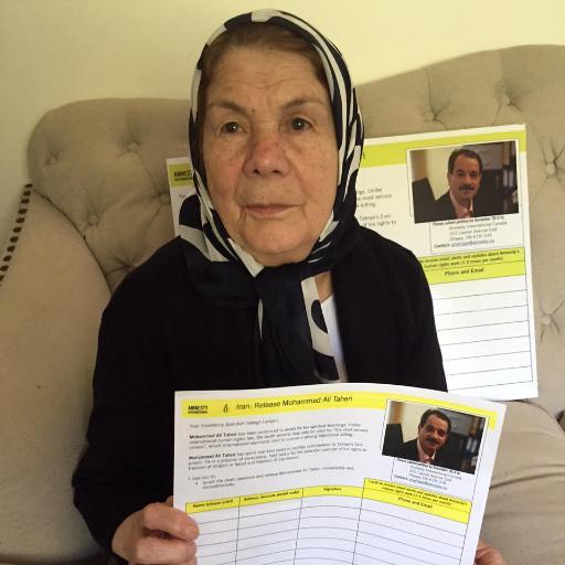 Ezat Taheri campaigning for her son. Credit: Private