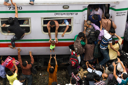 Crowd Of People At Train Photo Taken In Bangladesh, Dhaka