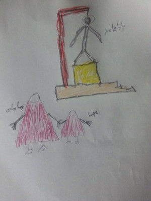 Drawing by Mohanna, Hamed Ahmadi's daughter ©Private.