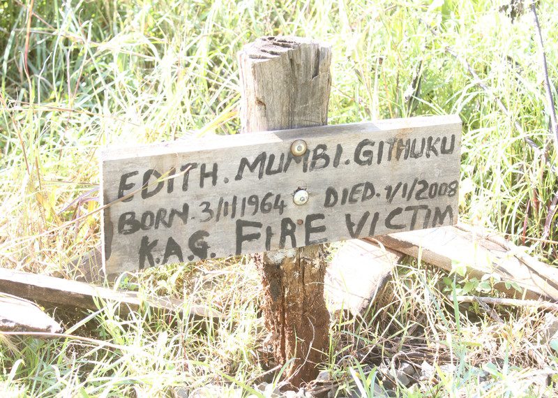 The grave site of one of the people killed in the Kiambaa Church. © Amnesty International