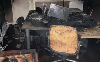 Canal de Moçambique offices after an arson attack on 23 August 2020