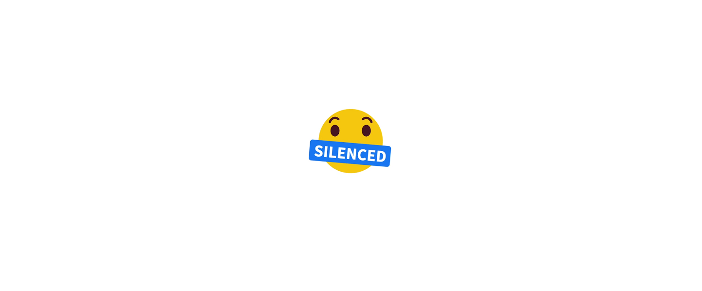 An emoji with a 'silenced' message across the mouth