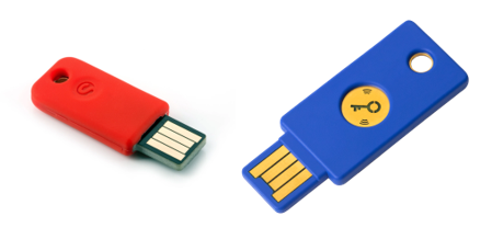 Two different hardware tokens : SoloKeys and Yubikeys