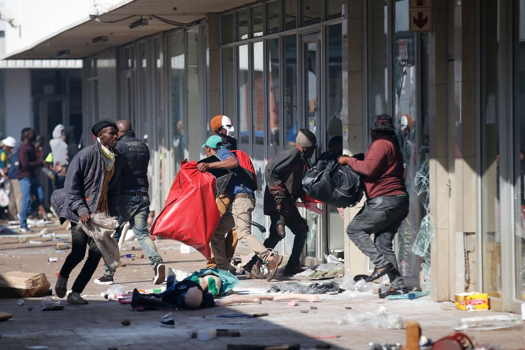 South Africa Continued violence, looting, destruction of property and