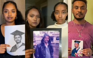 20 years arbitrarily detained dissidents' children holding their pictures