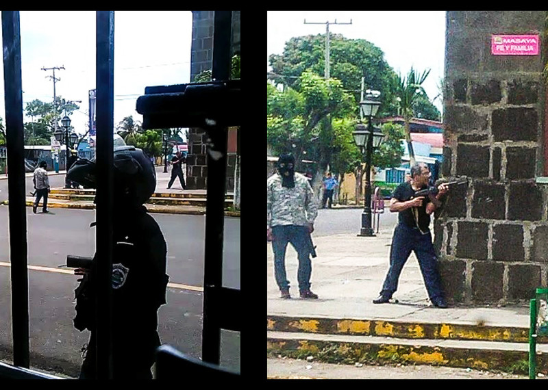 Armed groups operating in the presence of the police in Masaya