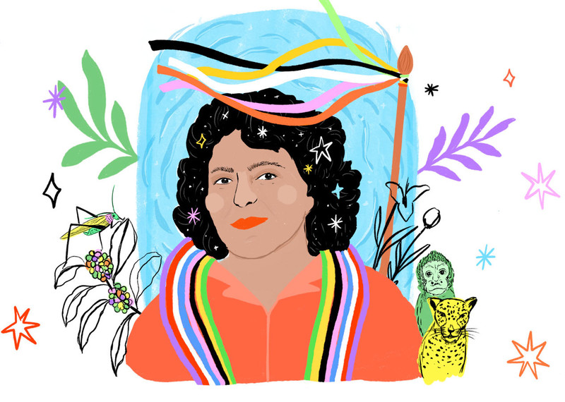 a drawing of Berta Cáceres