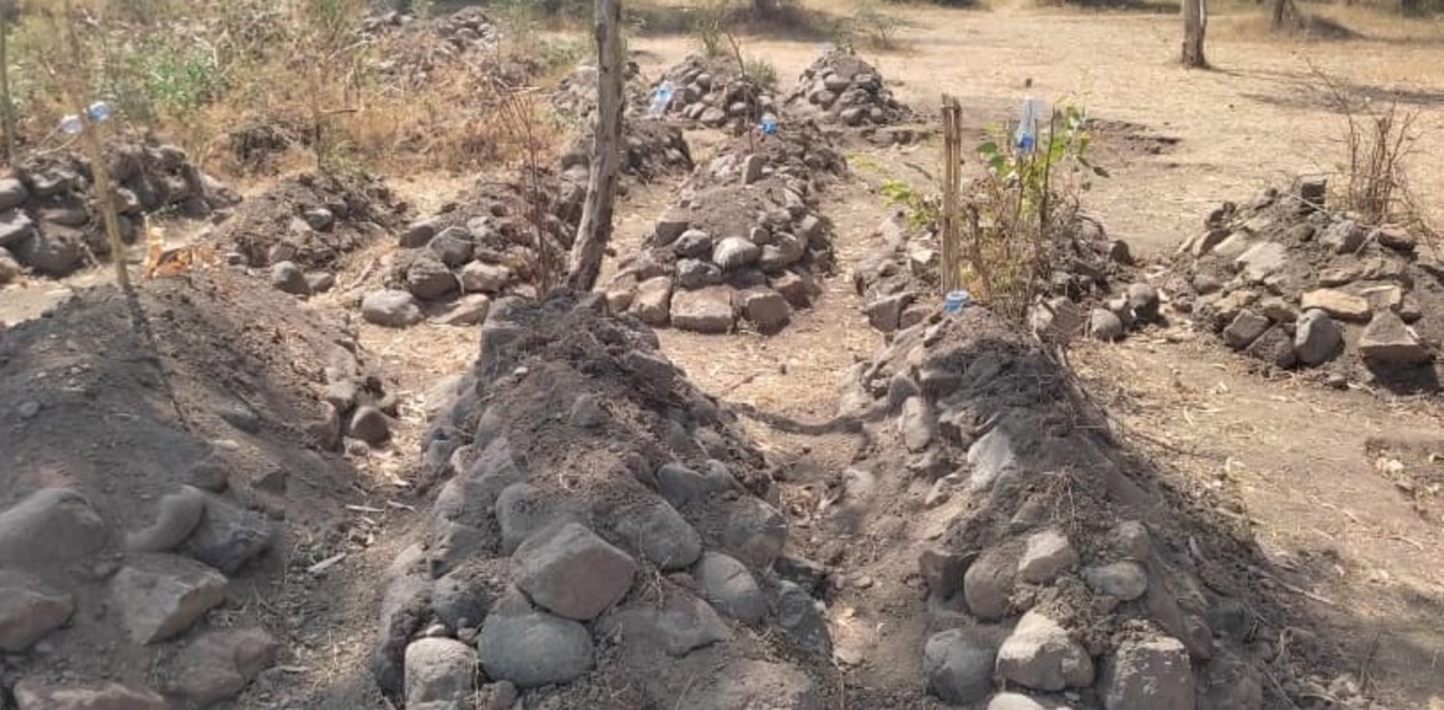 New burial sites near St. Georges Church in Kobo