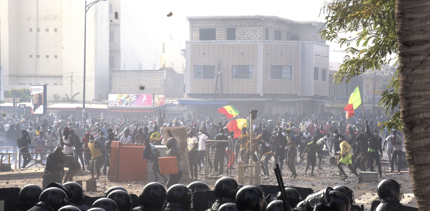 A protest in Dakar, Senegal in 2021
