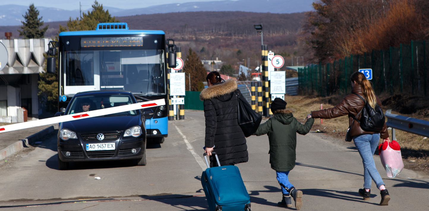 Refugees on Ukraine-Slovakia border