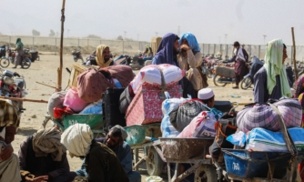 Refugees at the Pakistan Afghanistan border.