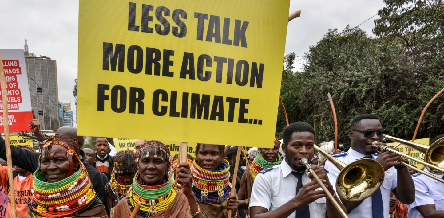 Climate protesters on a march in Nairoibi