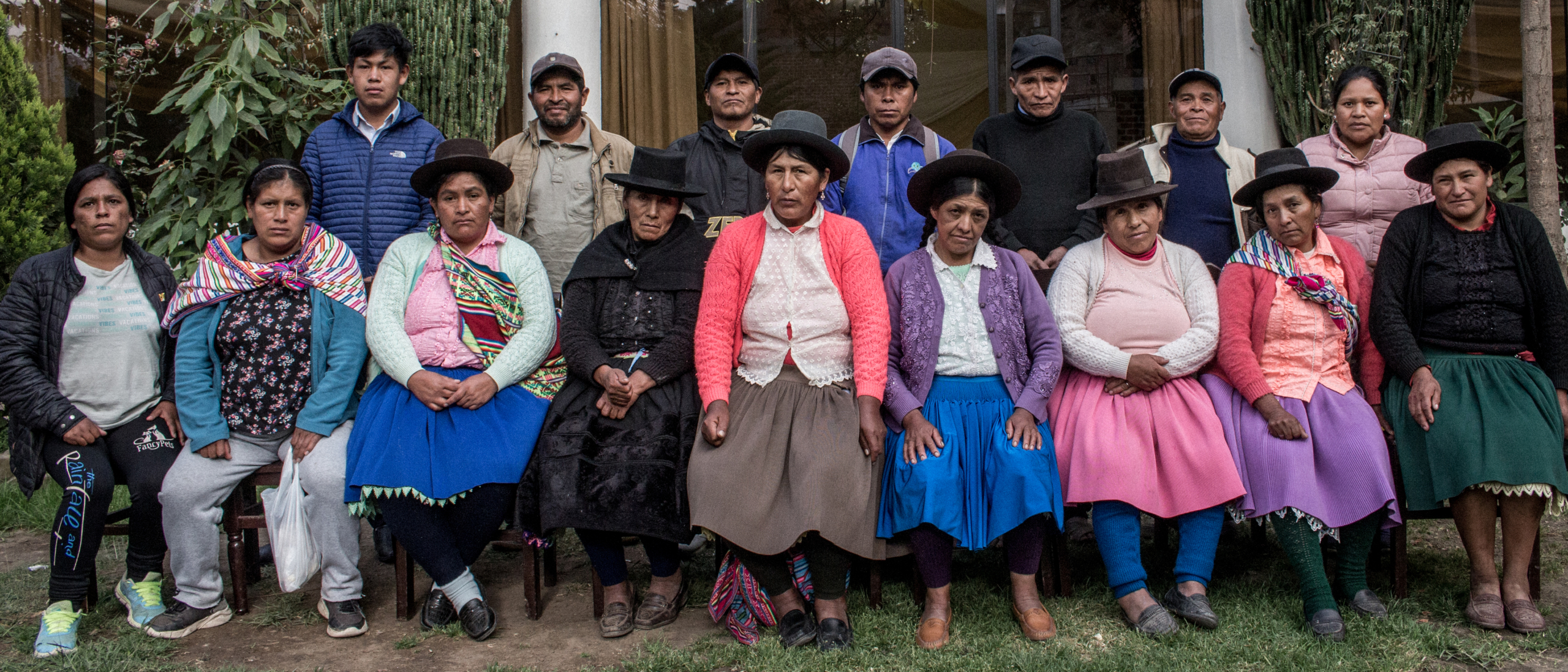 Relatives of victims of state repression pose for a photo in Andahuaylas