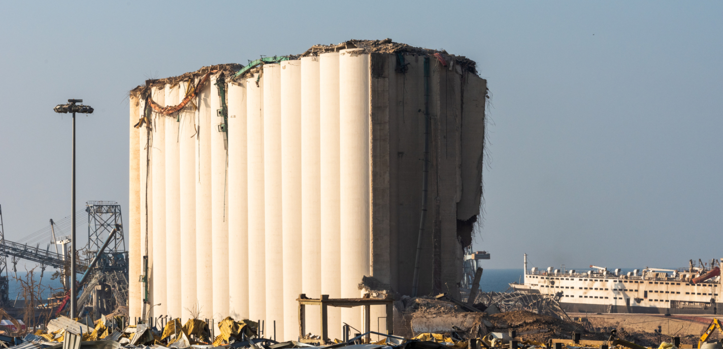 Damaged Port Silos After The Explosion on August 4, 2020