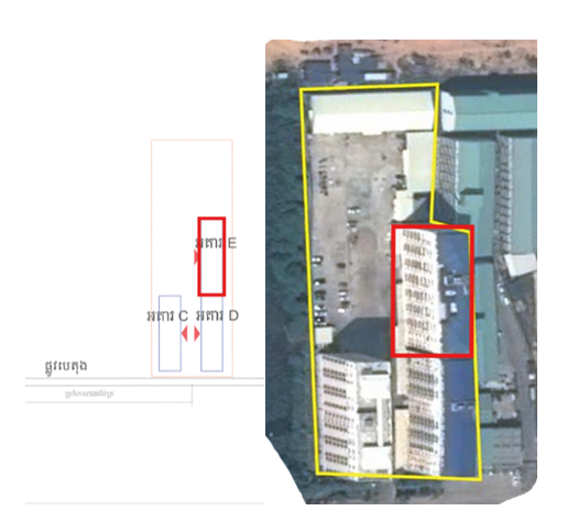 The New Venetian casino is shown in the CGMC-approved map (left) and the BA03 scamming compound profiled by Amnesty International (right), with a red box on both maps showing the location where the victim was deprived of their liberty.