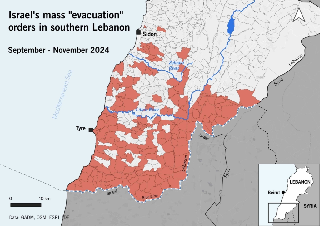 Lebanon: Israel radically expands use of unlawful mass ‘evacuation’ orders and commits war crime of unlawful transfer