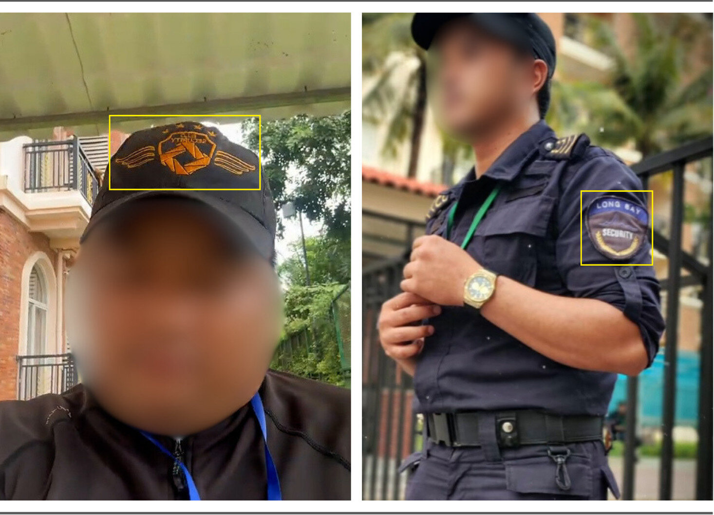Security guards with the BIC Security logo on their hats, the uniforms have “Long Bay” written on one arm