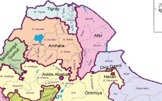 Mapa de Etiopía.