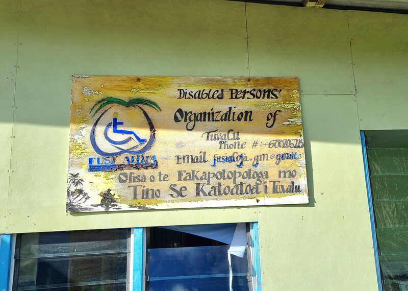 Cartel de la Organización de Personas con Discapacidad de Tuvalu.
