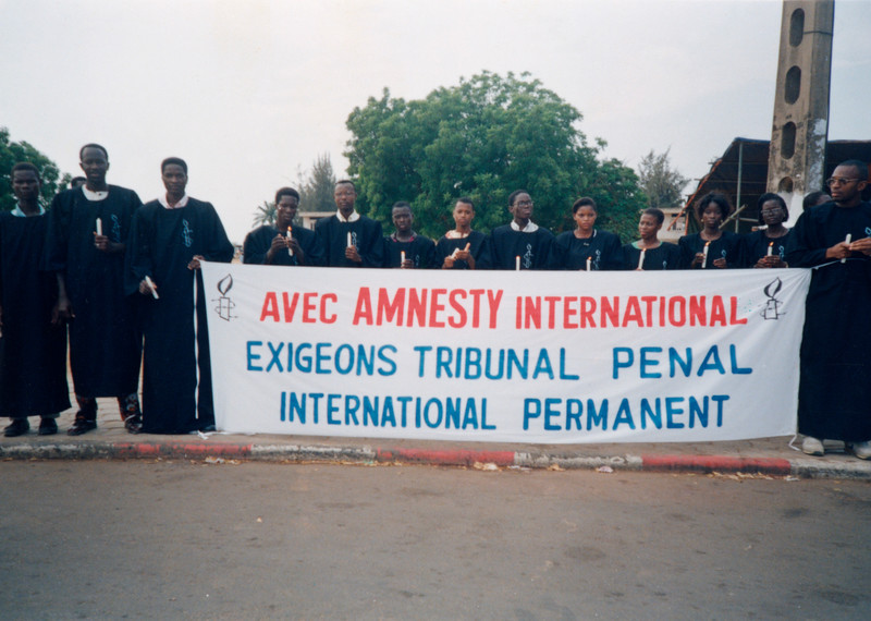 Miembros de Amnistía Internacional Benín, Costa de Marfil, Senegal y Togo hacen campaña en favor de la Corte Penal Internacional. Fotografía: Amnesty International