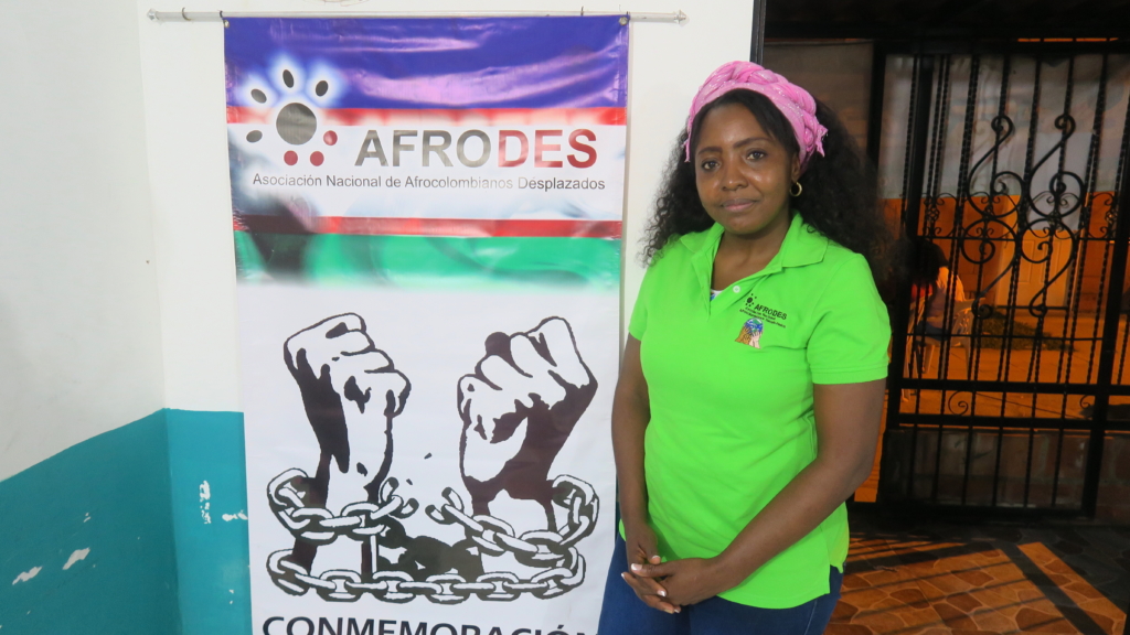Erlendy Cuero de la Asociación Nacional de Afrodescendientes Desplazados (oficina de prensa de Amnistía Internacional /Amnistía Internacional).