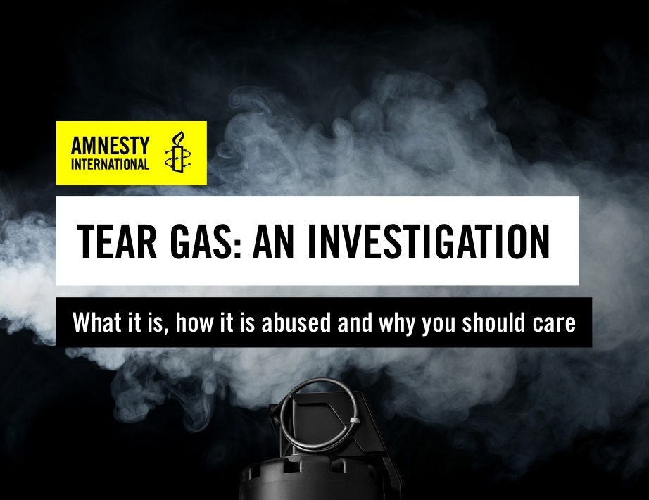 Cartel del micrositio de Amnistía - Gas lacrimógeno: Investigación