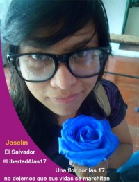 Yoshi Garcia, activista juvenil. El texto de la foto: Una flor por las 17…no dejemos que sus vidas se marchiten. ©Particular