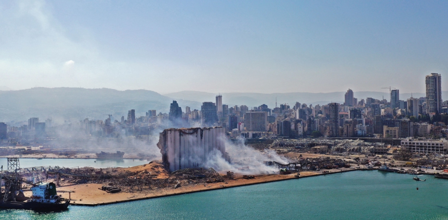 Explosión en el puerto de Beirut en agosto de 2020.